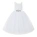 Ekidsbridal White V-Back Lace Tutu Flower Girl Dresses for Wedding Ceremony Mini Bridal Gown 212R3 3