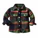 QUYUON Baby Girls Boys Flannel Shirts Toddler Casual Long Sleeve T-Shirt Matching Tops Button-Down Plaid Flannel Shirt Jackets Kids Winter Warm Coat Fall Jackets with Pockets Green 6-12 Months