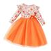 Youmylove Fashion Dresses For Girls Toddler Baby Long Sleeve Floral Prints Lace Dress Princess Dress Party Dresses Clothes