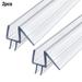 2-Pack Shower Door Bottom Seal with Internal Grips Sweep Strip Drip Rail - Frameless Glass Shower Door Seal Strip with Adjustable Length -Stop Shower Leaks -Clear Vinyl (3/8 (10 mm) x 39 )