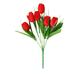 Eguiwyn Artificial Heads 6 Flowers Fork Flowers Artificial Heads 6 Simulation Artificial Silk 1Pc Artificial Flowers Red