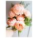 BULYAXIA 18 Super Soft Blooming Peony Silk Artificial Wedding Bouquet Home Flowers (Peach)