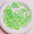 Feildoo 10Pcs Acrylic Round Beads Water Beads 18mm Quicksand Beads Plastic Bead Assortments Colorful Loose Beads Spacer for DIY Necklace Bracelet Jewelry Craft Making Green