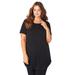 Plus Size Women's Crisscross-Back Ultimate Tunic by Roaman's in Black (Size 30/32) Long Shirt