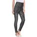 Plus Size Women's Ankle-Length Essential Stretch Legging by Roaman's in Black Graphic Texture (Size 2X) Activewear Workout Yoga Pants