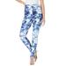 Plus Size Women's Ankle-Length Essential Stretch Legging by Roaman's in Navy Acid Tie Dye (Size 5X) Activewear Workout Yoga Pants