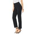 Plus Size Women's Straight-Leg Ultimate Ponte Pant by Roaman's in Black (Size 28 W) Pull-On Stretch Knit Trousers