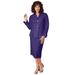 Plus Size Women's Two-Piece Skirt Suit with Shawl-Collar Jacket by Roaman's in Midnight Violet (Size 40 W)
