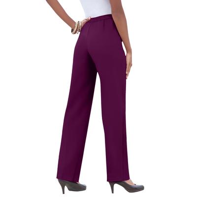 Plus Size Women's Classic Bend Over Pant by Roaman's in Dark Berry (Size 26 T)