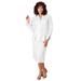 Plus Size Women's Two-Piece Skirt Suit with Shawl-Collar Jacket by Roaman's in White (Size 40 W)