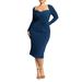 Plus Size Women's Twist Bodice Fitted Dress by ELOQUII in Pageant Blue (Size 22)