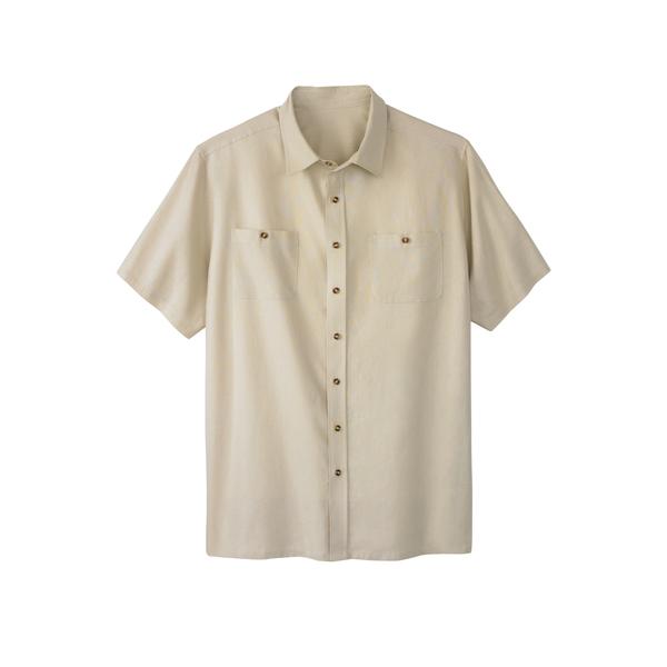 plus-size-womens-short-sleeve-linen-shirt-by-kingsize-in-stone--size-xl-/