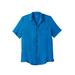 Plus Size Women's KS Island Solid Rayon Short-Sleeve Shirt by KS Island in Bright Blue (Size XL)