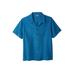 Plus Size Women's Gauze Camp Shirt by KingSize in Midnight Teal (Size 5XL)