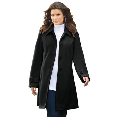 Plus Size Women's Fleece Jacket by Roaman's in Black (Size L) Soft Coat