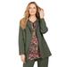 Plus Size Women's Liz&Me® Ponte Knit Blazer by Liz&Me in Olive Green (Size 1X)