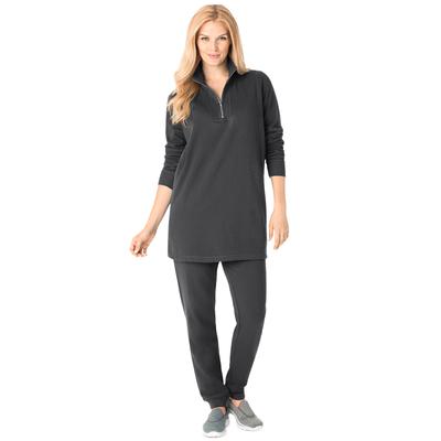 Plus Size Women's 2-piece fleece sweatshirt set by Woman Within in Black (Size 4X)