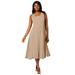 Plus Size Women's Button-Down Gauze Maxi by Jessica London in New Khaki (Size 14 W)