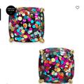 Kate Spade Jewelry | Kate Spade New York Square Stud Glitter Confetti Earrings In Multi | Color: Blue/Purple | Size: Os