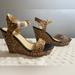 Jessica Simpson Shoes | Nwot Jessica Simpson Kiera Etched Cork Wedge | Color: Black/Tan | Size: 10