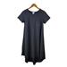 Lularoe Dresses | Lularoe Size Xs Shirt Dress Stretch Comfort Midi Hi-Low Casual Solid Black Swing | Color: Black | Size: Xs