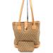 Dooney & Bourke Bags | Dooney Bourke Brown Tan Canvas Leather Trim Med Cabriolet Shopper + Coin Bag | Color: Cream/Tan | Size: Os