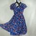 Anthropologie Dresses | 100% Silk Anthropology Moulinette Soeurs Floral Blue Wrap Dress Size 4 | Color: Blue | Size: 4