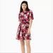 Kate Spade Dresses | Kate Spade Rosette Blooms Tie-Waist Shirtdress, Size Small, Euc, $90 Shipped | Color: Black/Red | Size: S