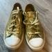 Converse Shoes | Converse Oxford Shoes Shiny Gold Glitter All Star Chuck Taylor Size1 Children | Color: Gold/Yellow | Size: 1g