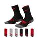 Nike Accessories | Nike Little Kids' Crew Socks (6 Pack). Brand New. Little Kids Size: 7c - 10c. | Color: Black/Red | Size: 7c - 10c