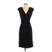 American Living Cocktail Dress - Sheath V Neck Short sleeves: Black Solid Dresses - Women's Size 4