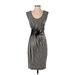 Studio M Casual Dress - Sheath: Black Stripes Dresses - Women's Size Small