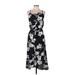 Maison Jules Casual Dress - Midi: Black Floral Dresses - Women's Size Large