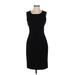 Calvin Klein Cocktail Dress - Party Crew Neck Sleeveless: Black Print Dresses - Women's Size 2