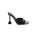 Cape Robbin Heels: Slip On Stiletto Cocktail Party Black Solid Shoes - Women's Size 7 - Open Toe