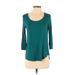 Tahari Long Sleeve T-Shirt: Teal Tops - Women's Size Small