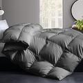 Cosybay Goose Feather Down Comforter - All Season Grey King Size Down Duvet Insert- Luxurious Hotel Bedding Comforters with 100% Cotton Cover - King 106 x 90 Inch