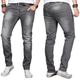 Slim-fit-Jeans ALESSANDRO SALVARINI "ASLuca" Gr. W36 L34, Länge 34, grau (as046) Herren Jeans Slim Fit