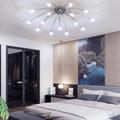Led Fireworks Ceiling Lights Unique Starry Sky Ceiling Lamp Fixture Gold Chrome-Plated Chandelier Glass Lampshade Living Room Bedroom Dining Room Hanging Light Kids-Lamp (Chrome, White Light 15)