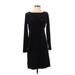 Marina Cocktail Dress - Sheath Crew Neck Long sleeves: Black Solid Dresses - New - Women's Size 4