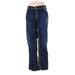 Silver Jeans Co. Jeans - Mid/Reg Rise Straight Leg Boyfriend: Blue Bottoms - Women's Size 17 - Dark Wash