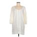Juicy Couture Casual Dress - Mini Scoop Neck 3/4 sleeves: Ivory Solid Dresses - Women's Size 6