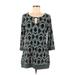 White House Black Market Casual Dress - Shift Keyhole 3/4 sleeves: Black Dresses - Women's Size Medium