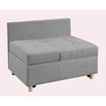FOSHNATURE Single Sofa Bed w/ Pullout Sleeper Linen in Gray | 26.8 H x 27.13 W x 39 D in | Wayfair SUDA-W1998121145