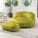 Everly Quinn Moncla Bean Bag Sofa Chenille in Green/Yellow/Brown | 22.83 H x 42.52 W x 40.55 D in | Wayfair 7EA43263748A496FA9ED20F5B55FD494