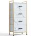 Everly Quinn Yarah 4 Drawer Storage Drawer Metal/Fabric in White | 37.6 H x 17 W x 11.3 D in | Wayfair 1A499074460945D9BD98B9F619E6D3E1