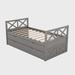 Gracie Oaks Thelma Twin Daybed w/ Trundle, Wood in Gray | 35 H x 39.2 W x 76 D in | Wayfair 67F50908F5D148AF8C2F1D87CE76ABB3