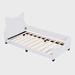 Zoomie Kids Aisatou Twin Daybed Upholstered/Faux leather in White | 37 H x 40.9 W x 80.3 D in | Wayfair 37DE45DE3BBB4B9AB06F44C9A53190BB