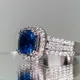 Huretailers-Superbe bague cubique bleue pour femme matiques de mariage cona tempérament élégant