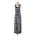 Calvin Klein Casual Dress - Maxi: Blue Zebra Print Dresses - Women's Size Medium